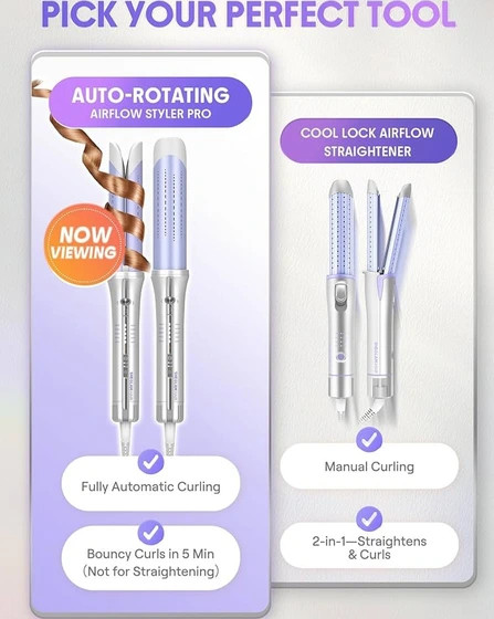 فر کننده مو شیگلم مدل Airflow Styler Pro سایز ۲۵ با باد سرد